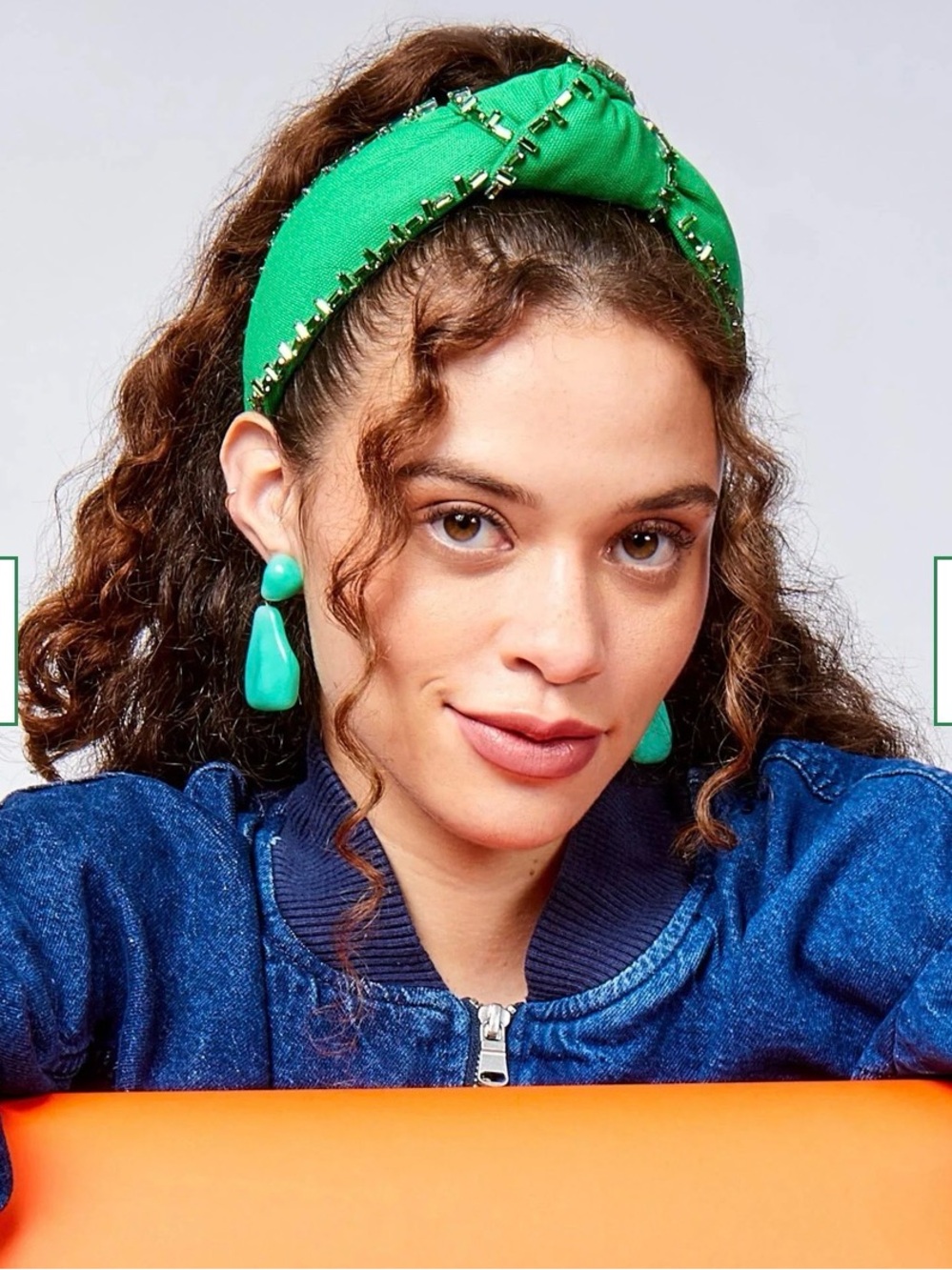 Lele Sadoughi Green embellished Headband